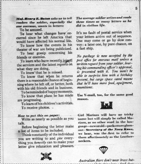 Advice from Maj. Henry Baton Ladies Home Journal